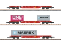 Märklin 82640 - Z - 3-tlg. Set Containertragwagen Sgns 691 mit 3 Containern, DB AG, Ep. VI